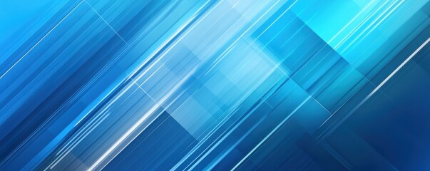 Poster - Blue gradient background with dynamic diagonal lines creating a sense of futuristic design and digital technology