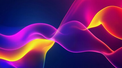 Poster - Colorful abstract wave is flowing in digital space. Perfect for websites, presentations, or any project that needs a touch of modern elegance