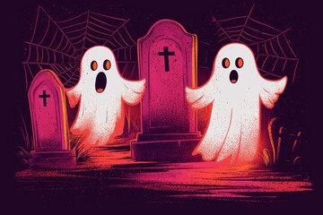 Spooky Ghosts at the Graveyard