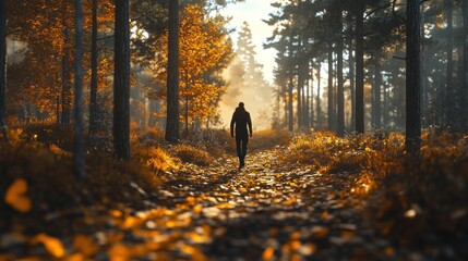 Wall Mural - Autumnal Walk in the Forest