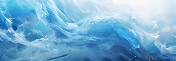 a swirling, ethereal blue wave with small bubbles scattered throughout, creating a sense of movement and fluidity.