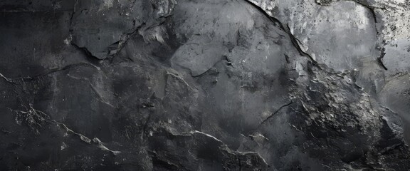 A close-up of a textured, dark gray surface with a rough, cracked appearance, resembling a stone wall or a concrete wall.