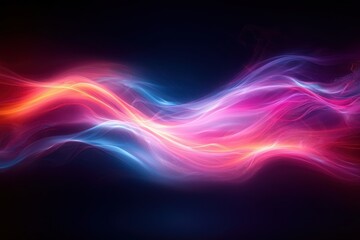 Wall Mural - Vibrant colorful abstract wave background in dark sky