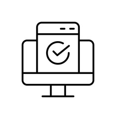 Poster - Web testing outline icons, minimalist vector illustration ,simple transparent graphic element .Isolated on white background