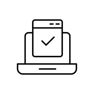Web testing outline icons, minimalist vector illustration ,simple transparent graphic element .Isolated on white background