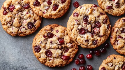 Canvas Print - Cookies currants white background. Generative AI