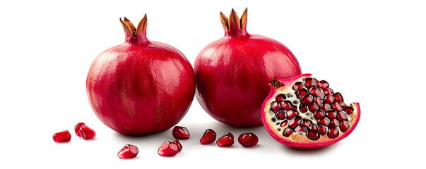 Wall Mural - Red pomegranate fruit isolated on white background