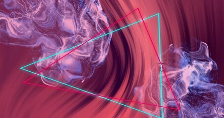 Poster - Animation of neon pattern over light trails background