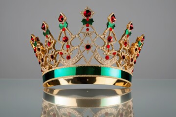 Stunning Christmas Crown Decoration on Bright Background