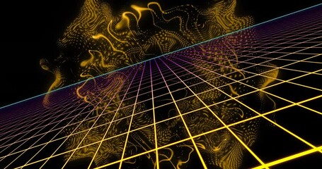 Poster - Animation of neon pattern over light trails background