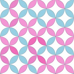 Poster - Abstract seamless pattern with pink and blue circles.