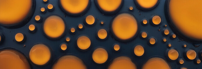 Canvas Print - abstract orange microscopic circles on blue background