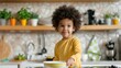 © crazyass - Young helper tidying the kitchen, engaged in chores, embracing responsibility and teamwork, fostering essential life skills through playful participation in household tasks