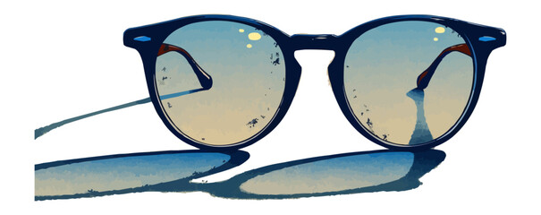 Wall Mural - A minimalist vector of a pair of glasses.