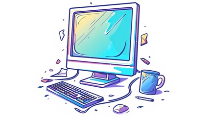 cartoon style computer icon