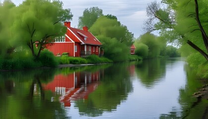 Wall Mural - house on the lake