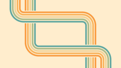 Wall Mural - abstract background of rainbow groovy wavy line design in 1970s hippie retro style. vector pattern r