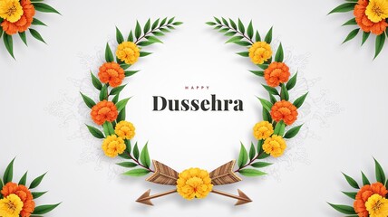 Wall Mural - Happy Dussehra, greeting card festive banner