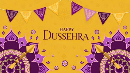 Happy Dussehra, greeting card festive banner