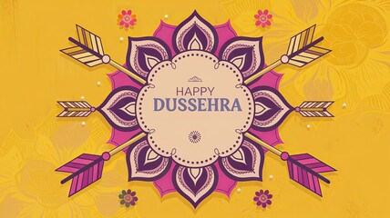 Wall Mural - Happy Dussehra, greeting card festive banner