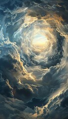 Wall Mural - stunning space view swirling clouds illuminated by sunlight showcasing earth s atmospheric beauty