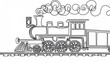 © Konstantin - Continuous one line drawing of retro steam locomotive