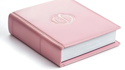 Elegant Pink Leather Book with Embossed Design