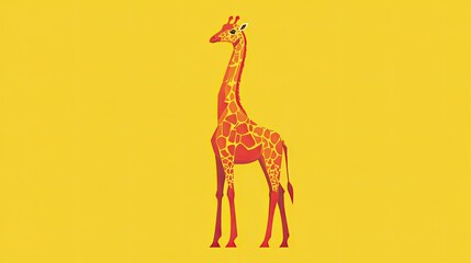 Poster - A tall giraffe icon with smooth lines and bright colors, ideal for use in safari or nature-themed projects.