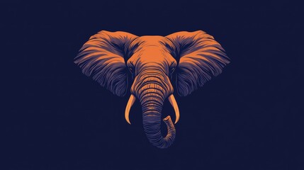 Poster - Majestic elephant logo with a focus on its tusks, embodying power and wisdom, ideal for conservation-related brands.