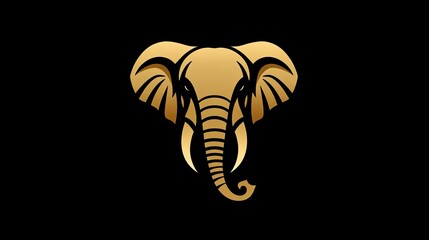Poster - Majestic elephant logo with a focus on its tusks, embodying power and wisdom, ideal for conservation-related brands.