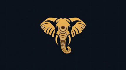 Poster - Majestic elephant logo with a focus on its tusks, embodying power and wisdom, ideal for conservation-related brands.