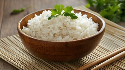 Bowl of steamed rice.