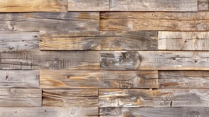 Poster - Weathered wood wall with natural texture pattern.