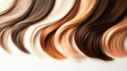 Wall Mural - A row of hair with different colors and textures