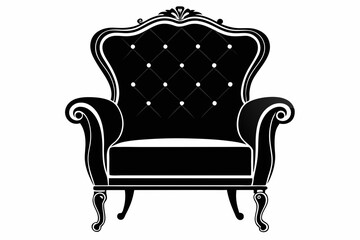 chair icon vector silhouette,chair illustration  white background