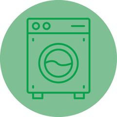 Sticker - Washing Machine Vector Icon Design