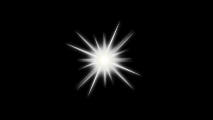 Wall Mural - starlight effect. flashing light on black. sunlight lens flares. alpha channel explosion