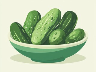 A bowl of fresh green cucumbers, ready to eat.