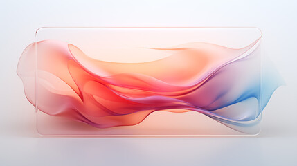 A colorful, abstract design is displayed on a clear glass surface