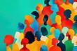 © Katavudh - A vibrant, abstract representation of diverse silhouettes showcasing unity and diversity through colorful figures.