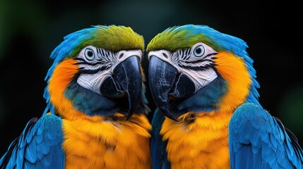 Two Blue and Gold Macaws