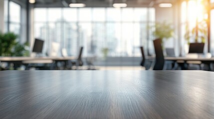 Office Tabletop with Blurred Background