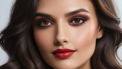  Stunning Portrait of a Young Woman with Glamorous Makeup and Flawless Complexion
