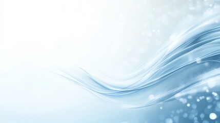 Abstract blue and white wave background with soft bokeh lights.  Perfect for elegant and modern designs.