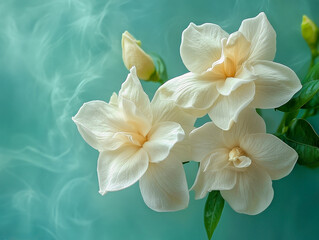 Wall Mural - White gardenia flowers