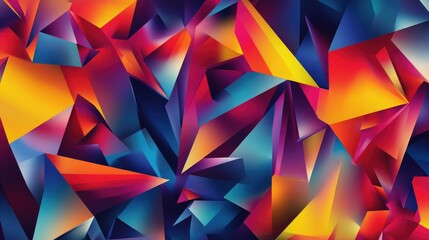 Poster - An abstract triangle pattern with jagged edges and vibrant gradients, evoking a sense of movement and chaos.