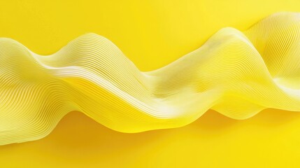 Poster - Minimalistic wave design in a yellow banner for a futuristic and modern abstract flyer illustration