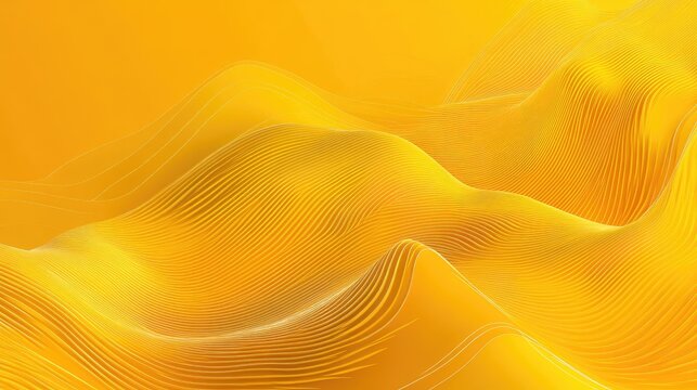 Minimalistic wave design in a yellow banner for a futuristic and modern abstract flyer illustration