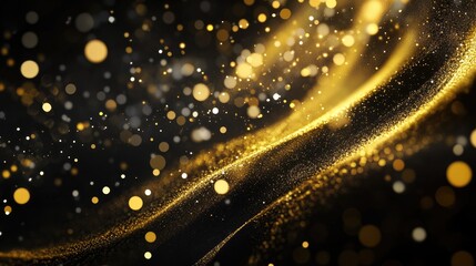 Poster - A black and gold luxury design with golden streaks of light and subtle bokeh creating a refined, high-class ambiance.