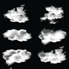 Wall Mural - White cumulus cloud shape over solid background